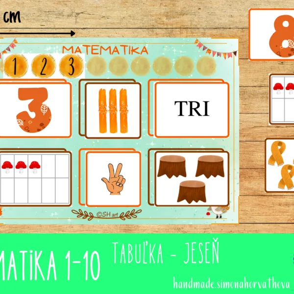Matematika 1-10 - matematická tabuľka - JESEŇ