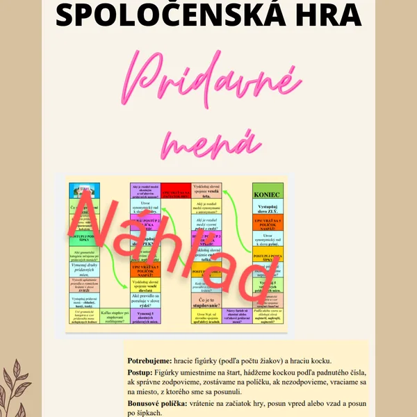 SPOLOČENSKÁ HRA - Prídavné mená
