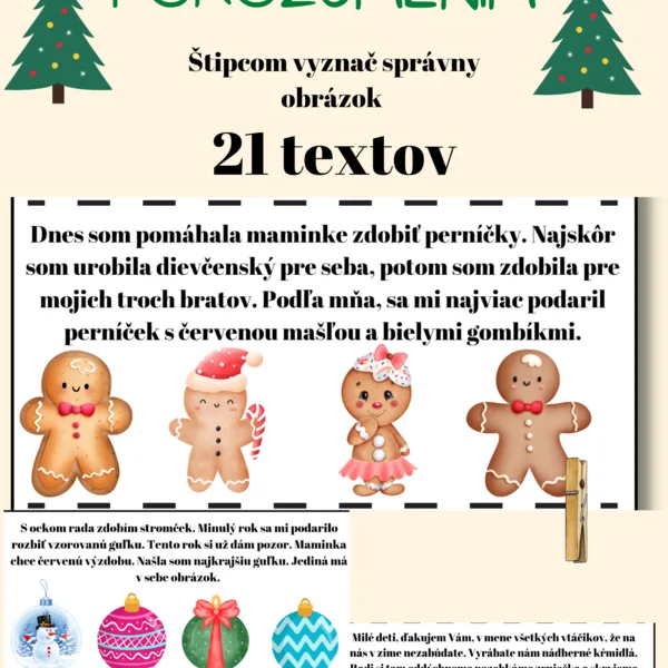 Vianočné čítanie s porozumením 