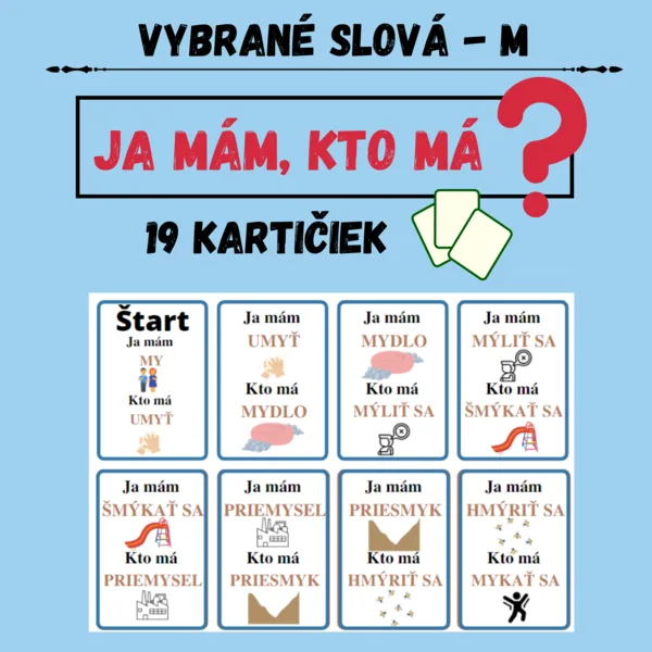 Ja mám, kto má - Vybrané slová po M