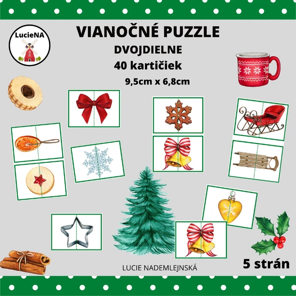 VIANOČNÉ PUZZLE DVOJDIELNE