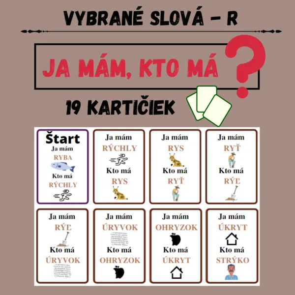 Ja mám, kto má - Vybrané slová po R