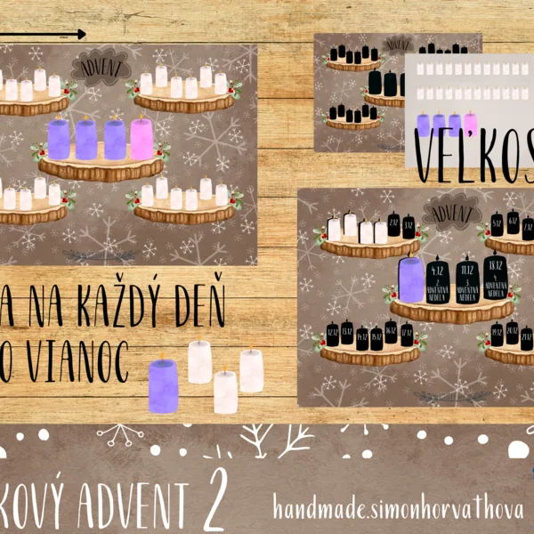 Adventný kalendár so sviečkami 2 - sviečka na každý deň