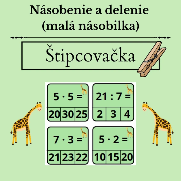 Štipcovanie - násobenie / delenie