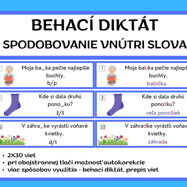 Behací diktát - spodobovanie vnútri slova