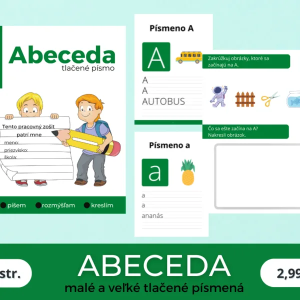 Abeceda - malé a veľké tlačené písmená