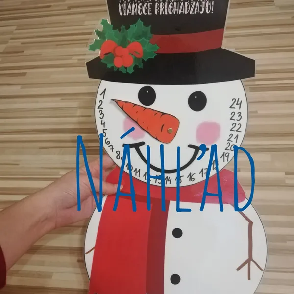 Adventný kalendár - Snehuliak s pohyblivým nosom