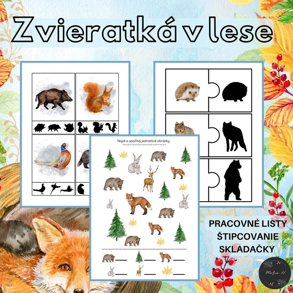 Zvieratká v lese, súbor aktivít