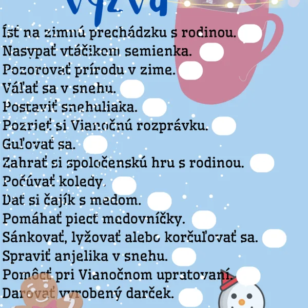 Prázdninová výzva, Vianoce