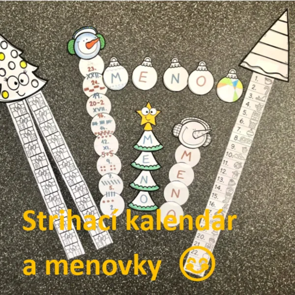 Strihací advent. kalendár a menovky