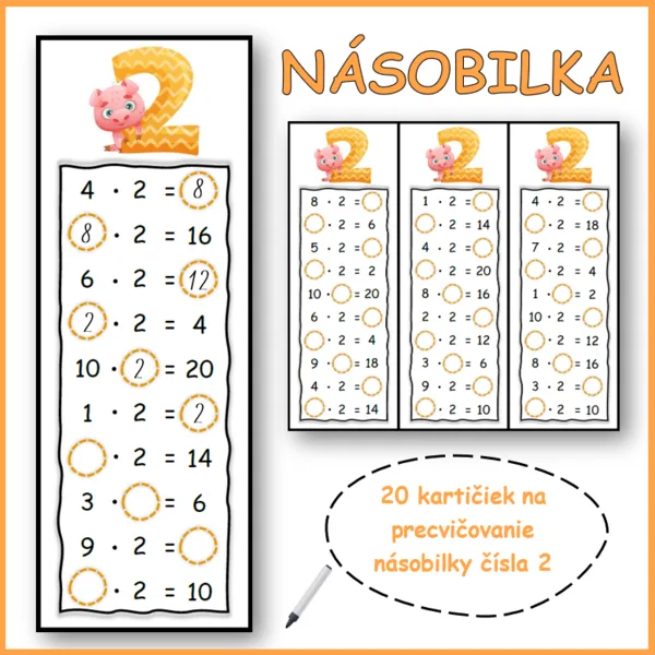 NÁSOBILKA čísla 2