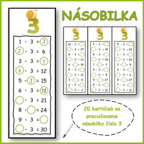 NÁSOBILKA čísla 3