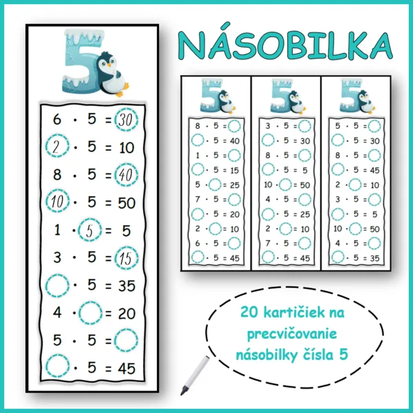 NÁSOBILKA čísla 5