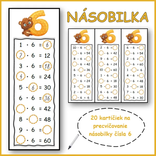 NÁSOBILKA čísla 6