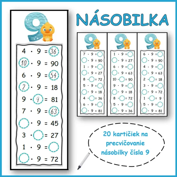 NÁSOBILKA čísla 9