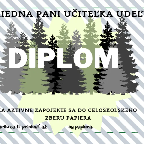 Diplom - zber papiera