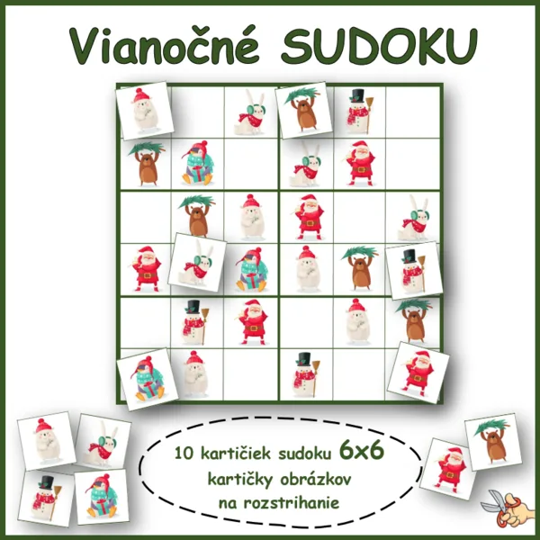 Vianočné SUDOKU 6x6