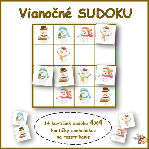 Vianočné SUDOKU 4x4