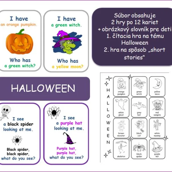 Halloween - čítacie hry na ANJ