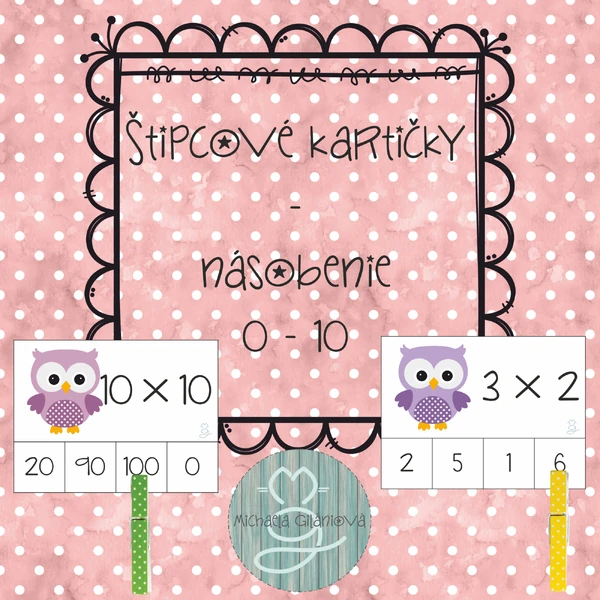Štipcové kartičky - násobenie