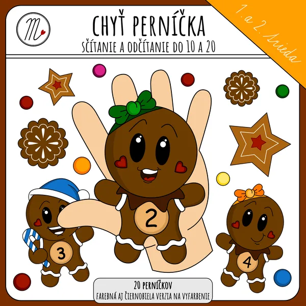 Chyť perníčka - sčítanie a odčítanie do 10 a 20
