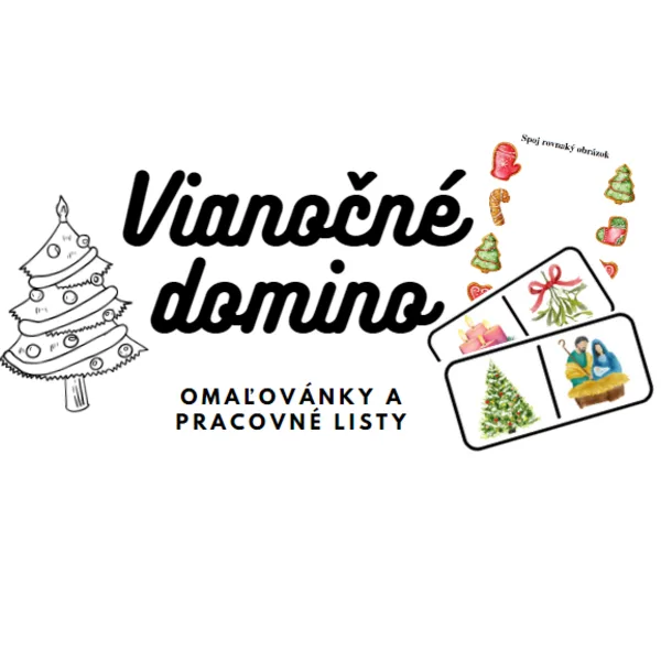 Vianočné domino + omaľovánky a pracovné listy