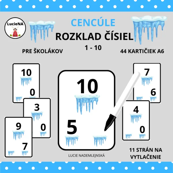 CENCÚLE - ROZKLAD ČÍSIEL 1 - 10