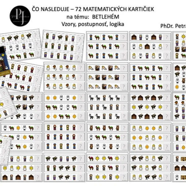 ČO NASLEDUJE?  72 matematických kartičiek na postuponosť Téma: Betlehém