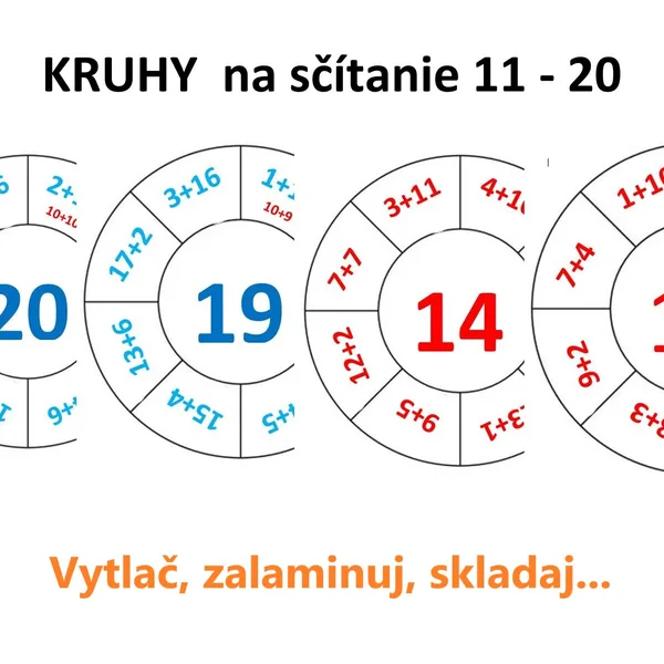 Kruhy na sčítanie od 11 - 20