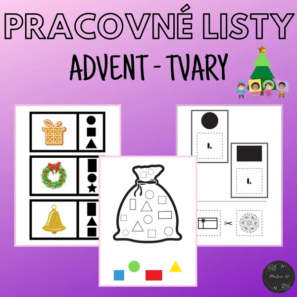 Advent - tvary, pracovné listy