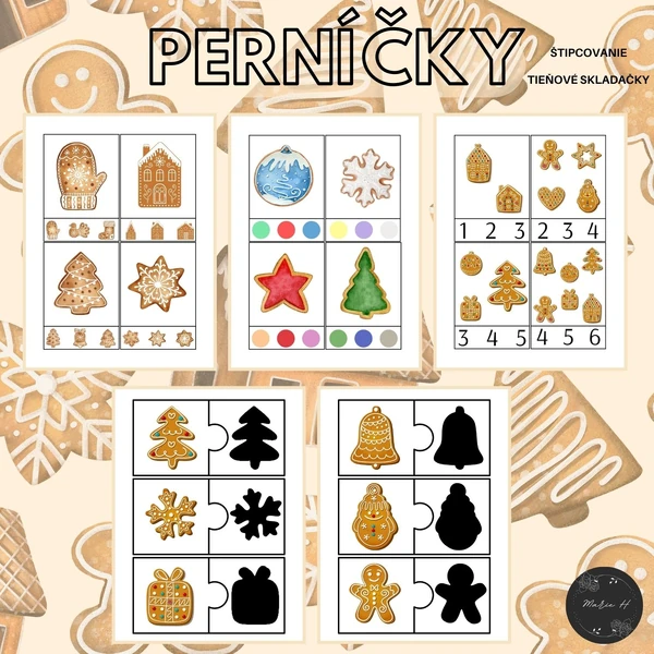 Perníčky, štipcovanie a tieňové skladačky