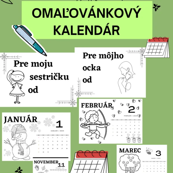Omaľovánkový kalendár