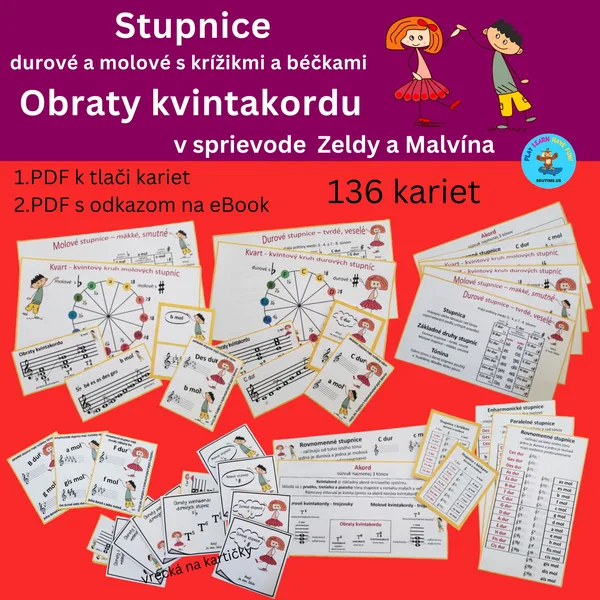 Stupnice - súbor kartičiek plus eBook od Zeldy a Malvína