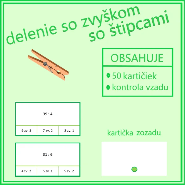 Delenie so zvyškom s štipcami