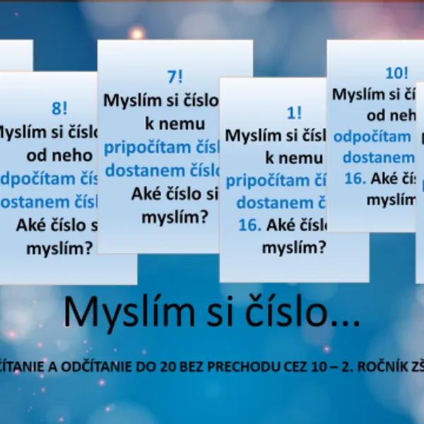 Myslím si číslo... (počítanie do 20 bez prechodu cez 10)