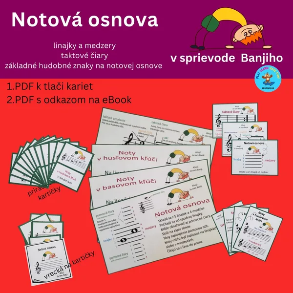 Notová osnova-súbor kartičiek a eBook od Banjiho