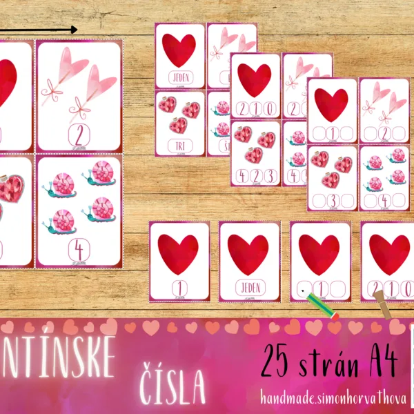 Valentínske Čísla, Valentín, Matematika - počítanie do 20