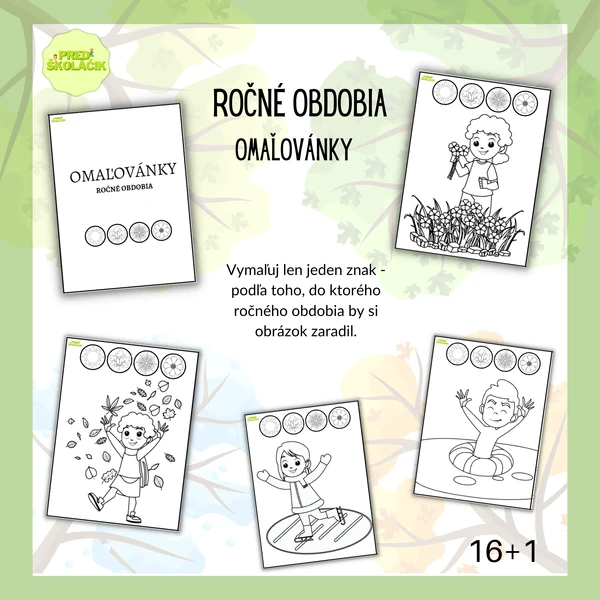 Ročné obdobia: Omaľovánky