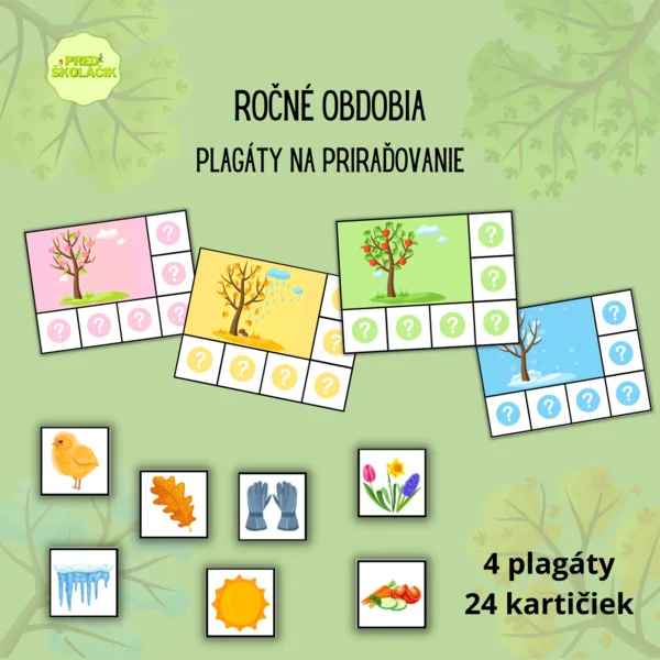 Ročné obdobia: Plagáty na priraďovanie