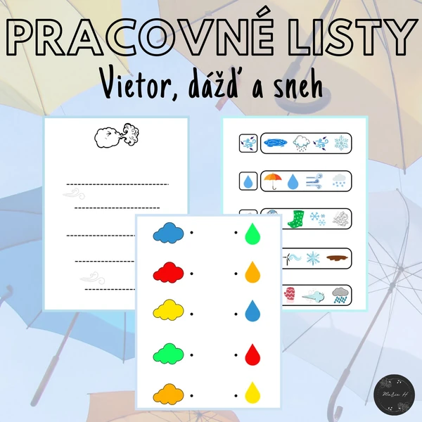 Vietor, dážď a sneh, pracovné listy