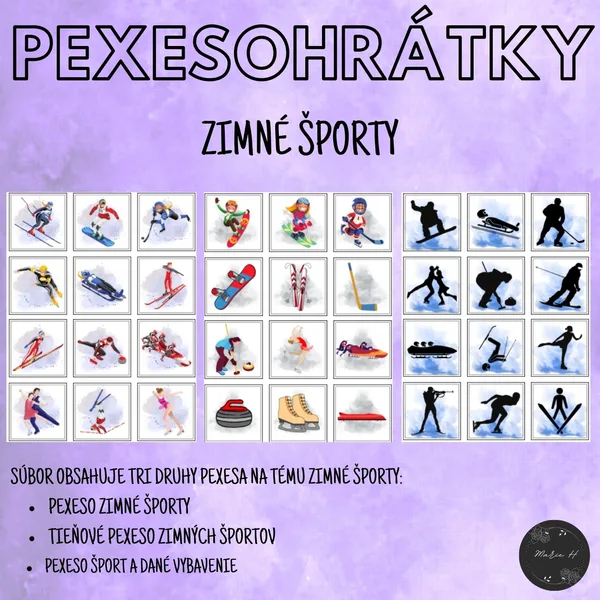 Zimné športy, pexesohrátky