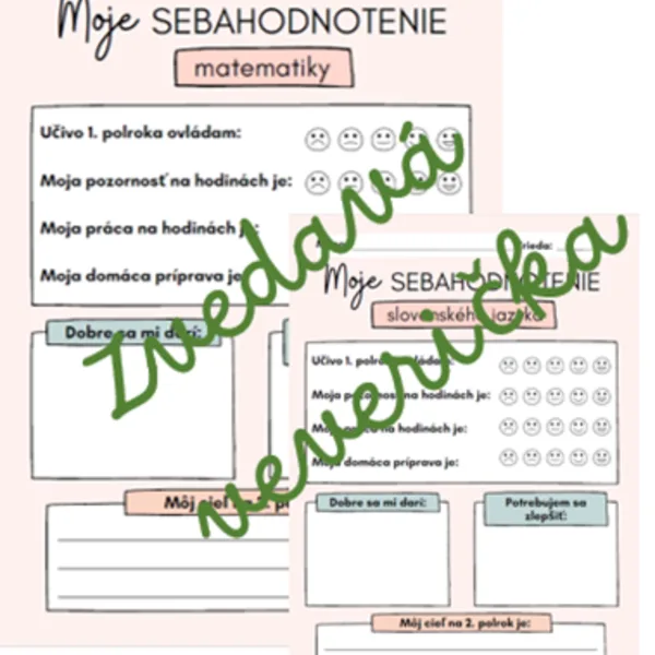 Moje sebahodnotenie - rôzne predmety