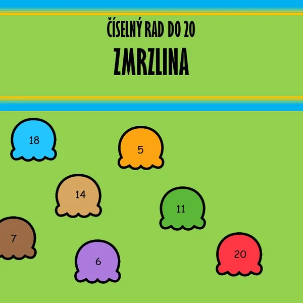 Zmrzliny - číselný rad do 20 ČT