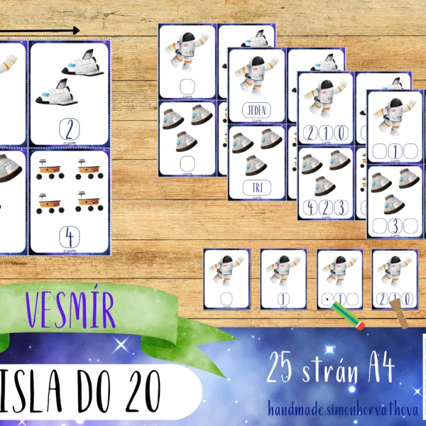 VESMÍR - Čísla do 20, Počítanie, Matematika