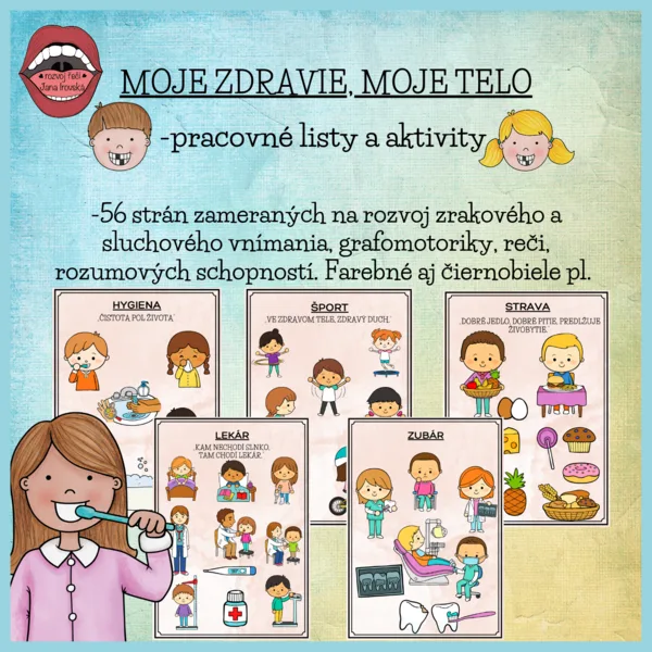 MOJE TELO, MOJE ZDRAVIE: pracovné listy a aktivity