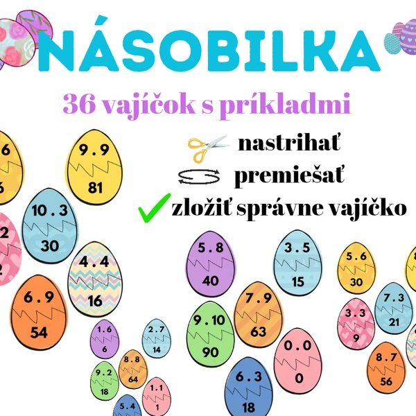 Násobilka- veľkonočné vajíčka 