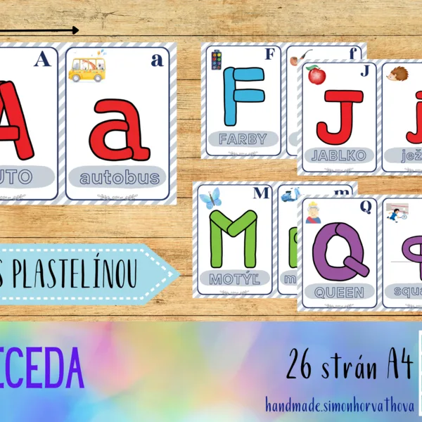 Plastelína, Abeceda, Písmená, Podložky pod plastelínu, Hra s plastelínou
