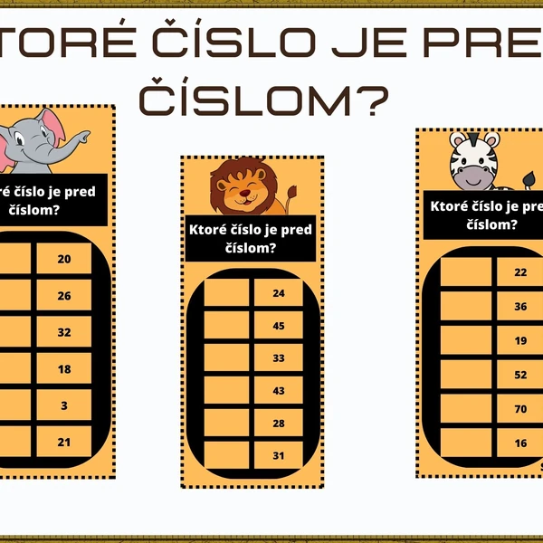 Ktoré číslo je pred číslom?