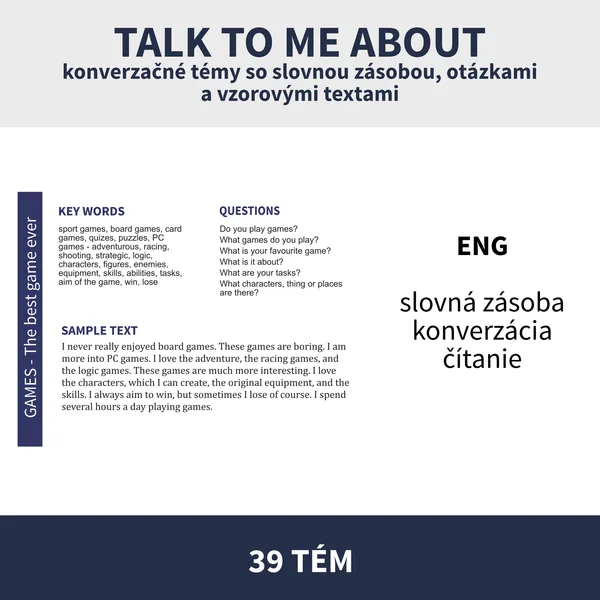 TALK TO ME ABOUT (English conversation & writing)