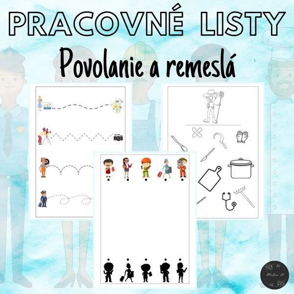 Povolanie a remeslá, pracovné listy